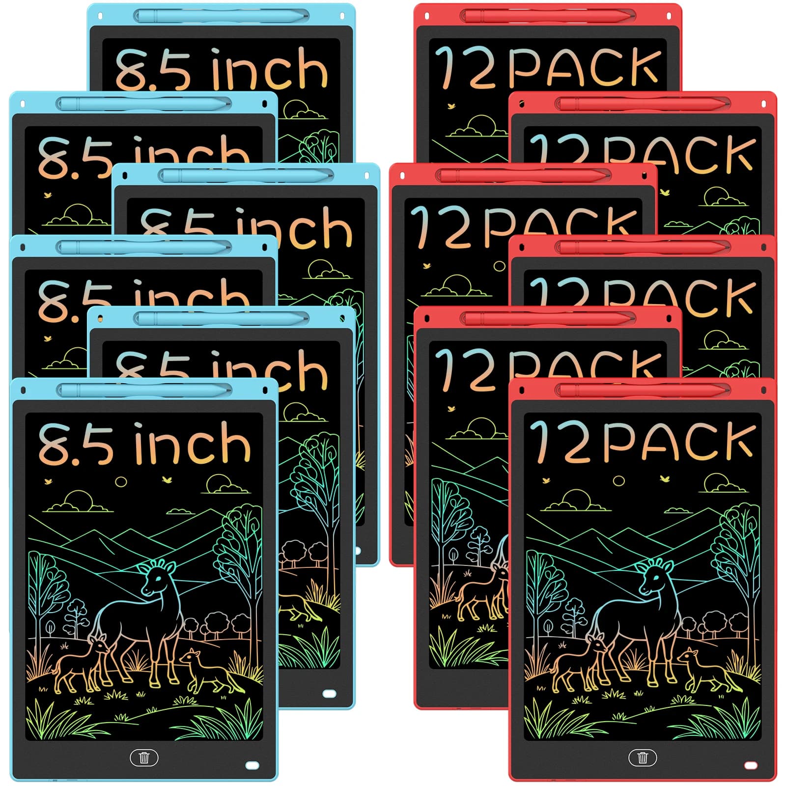 Tavoletta da scrittura LCD da 12 pezzi da 8,5 pollici, tavolo da disegno per graffiti per bambini, doodle pad elettronico, giocattoli educativi perfetti
