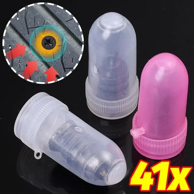 Kit di riparazione pneumatici con chiodi in gomma da 21-41 pezzi, chiodi a vite per riparazione pneumatici resistenti per auto, moto, camion, pneumatici sottovuoto in PU