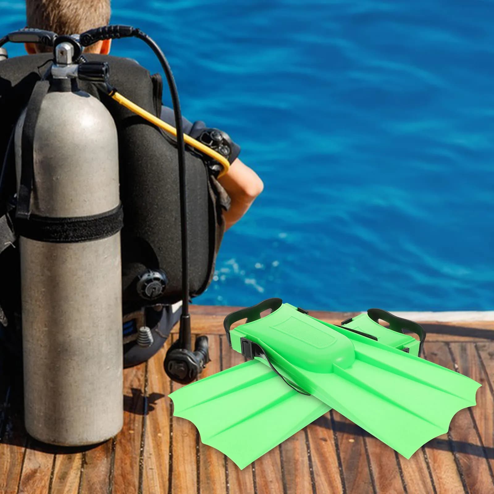 1 Paio di Pinne da Immersione Comode e Morbide, Pinne per Allenamento di Snorkeling e Nuoto, Punta Aperta Antiscivolo, Attrezzatura per Nuoto per Adulti, Snorkeling e Nuoto