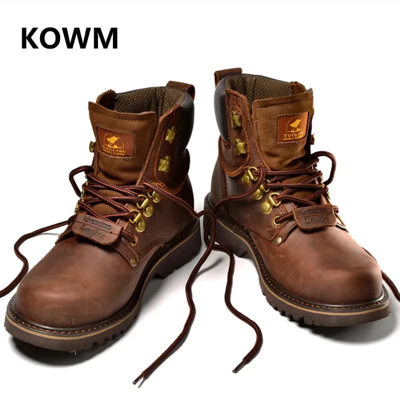 Scarpe da trekking KOWM in pelle bovina da uomo, impermeabili, tattiche, da deserto, stivali da caccia, stivali da neve, sneakers in pelliccia, scarpe da trekking da donna