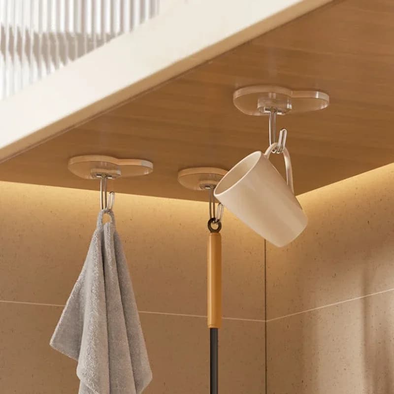 10/20 Pezzi Ganci Adesivi Resistenti Senza Foratura, Ventose Trasparenti a Forma di Cuore, Supporti da Parete in Plastica Spessa per Cucina e Bagno