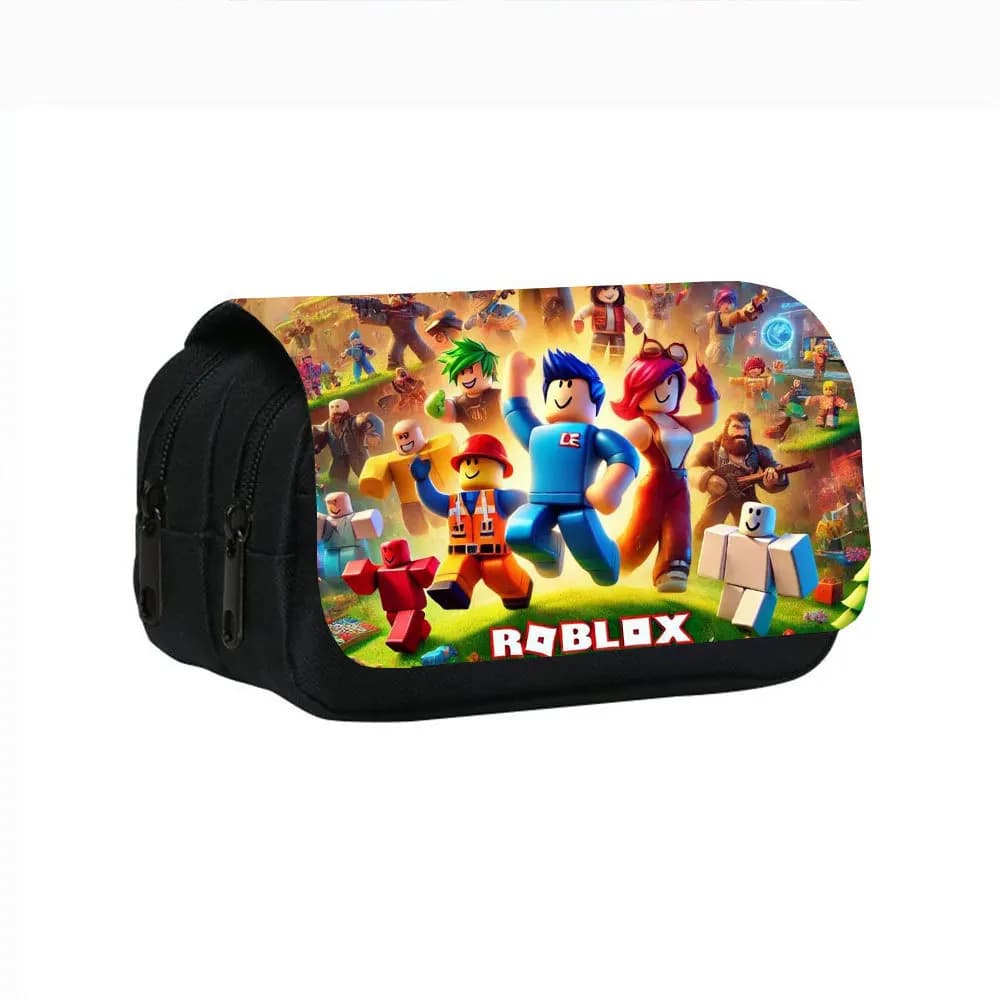 Nuovo astuccio a doppio strato stampato ROBLOX per studenti delle scuole primarie e secondarie, borsa porta matite e cancelleria