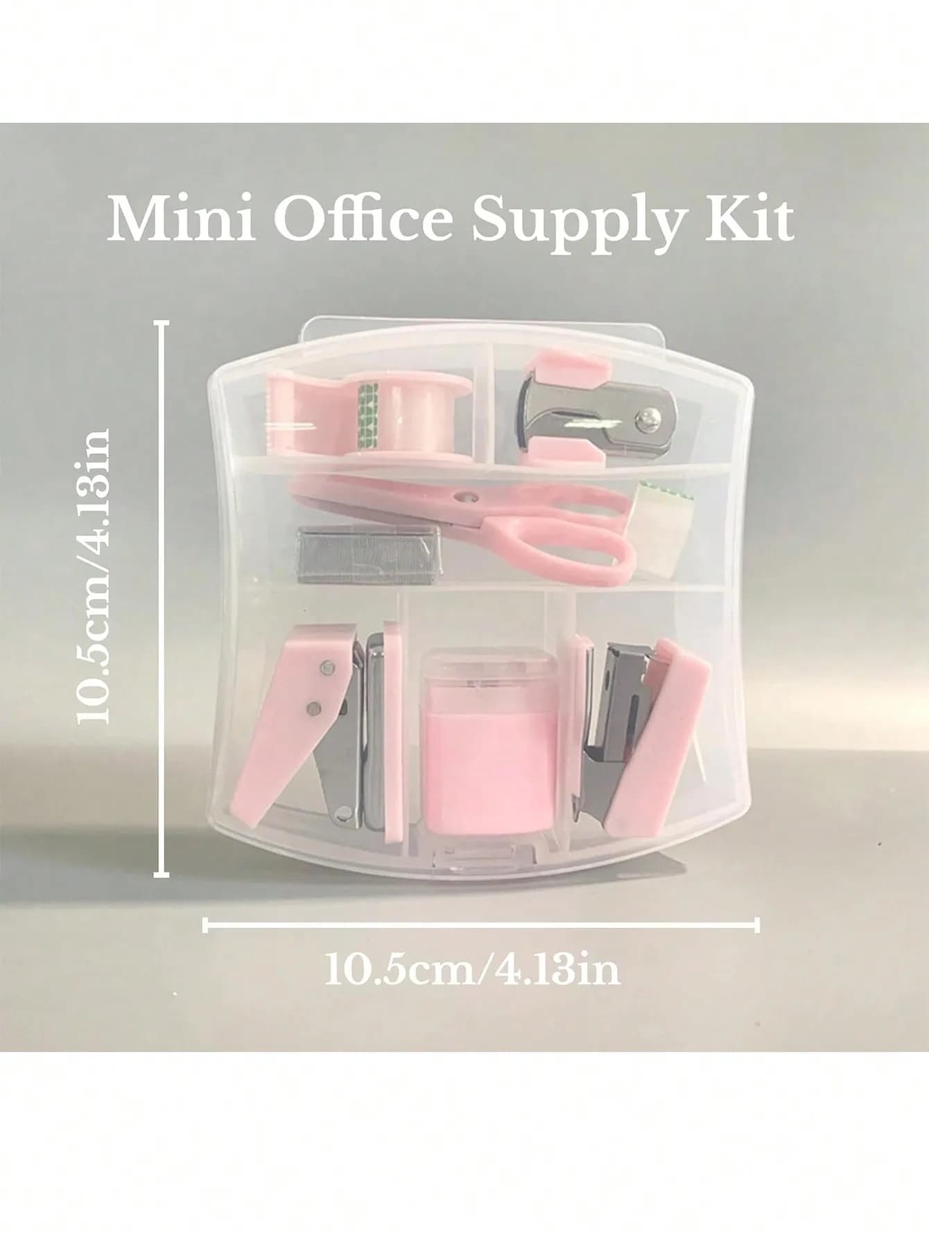 Kit di forniture per ufficio in miniatura da 8 pezzi, mini forniture scolastiche – include mini cucitrice, forbici, dischiusore di graffette, graffette, dispenser per nastro adesivo