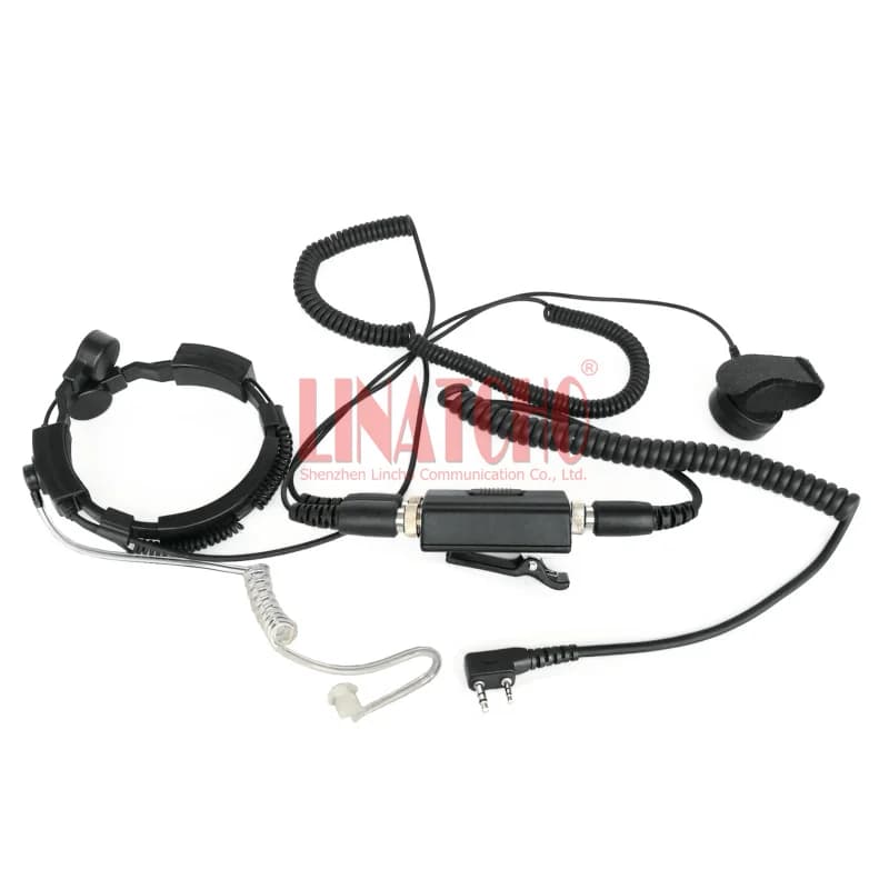 Microfono radio bidirezionale con buone prestazioni Cuffie da collo PTT per carichi pesanti Walkie Talkie Microfono tattico per gola Connettore tipo K