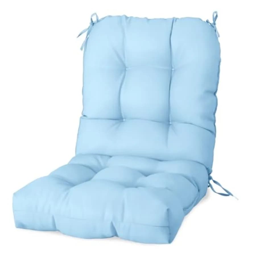 Tufted High Back Chair Cushions, 42x21 Inch Outdoor Patio Furniture Cushions, Water Resistant Rocker Seat Pads,,Aqua Blue