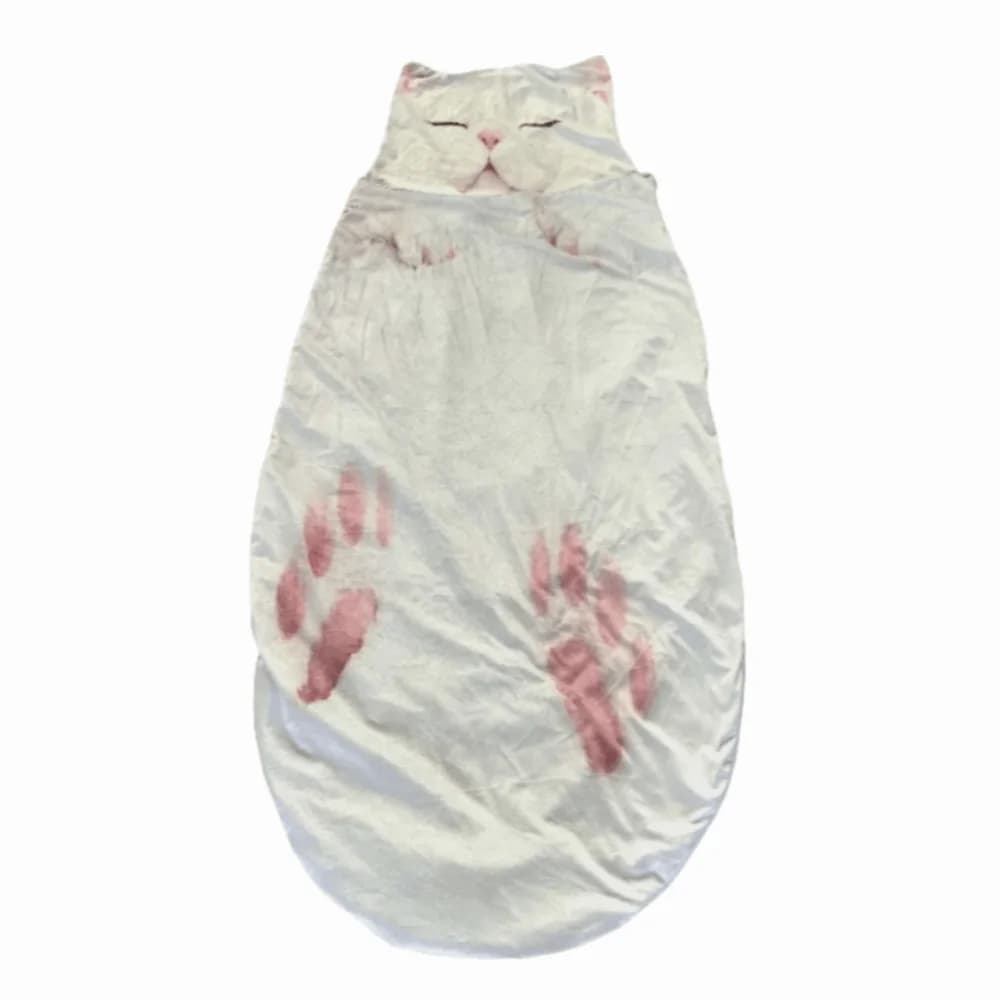 Soft Cat Envelope Sleeping Bag Cozy Funny Cartoon Design Camping Sleeping Bag Novelty Warm Insulation Sleeping Bag Indoor Use