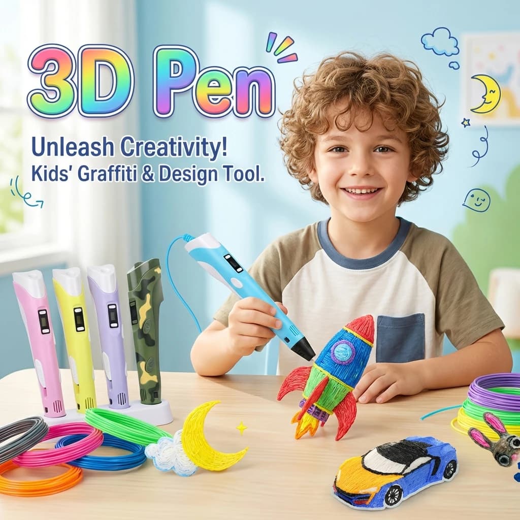 3D Pen for Children, Fa-to-Te Drawing Pens, 40 Colors, PLA 1,75mm Filament, 3D Printing Pen for Boys and Girls, Birthday Gift for Children