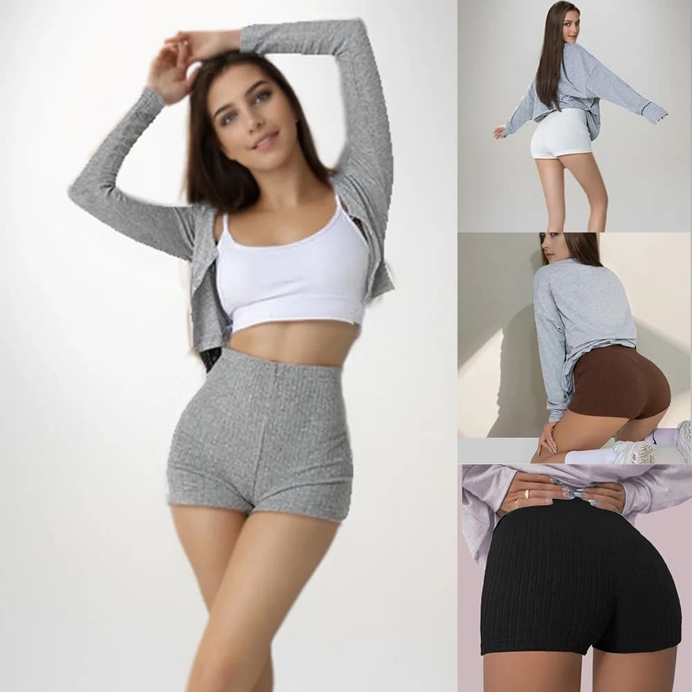 Fashion High Waist Sports Shorts Solid Color Breathable Yoga Pants Hip Lift Yoga Shorts Gym