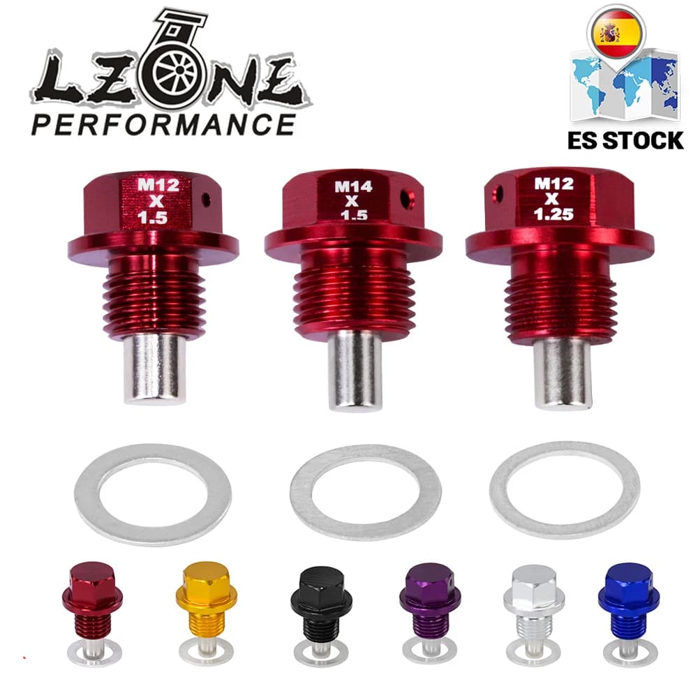 LZONE - M12x1.5 M12x1.25 M14x1.5 Magnetic Oil Drain Plug &Oil Drain Sump Nut (A lot of colors available) ODP12125/1215/1415