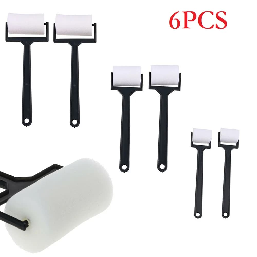 Set di 3/6 Rulli Spugna per Pittura, Strumento Artigianale per Colorare, Pennello in Spugna Bianca per Disegno e Fai-da-Te per Bambini