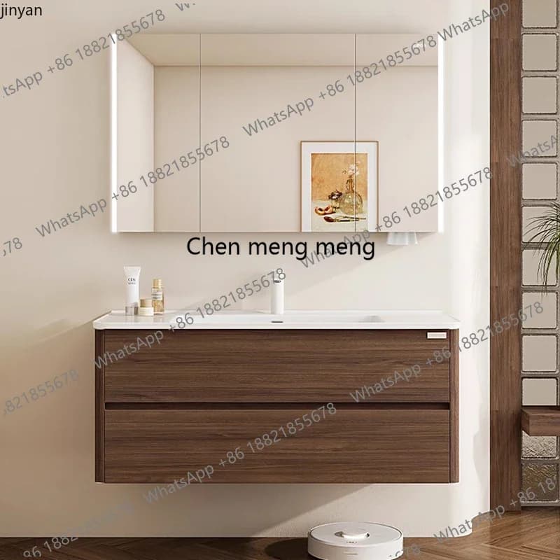 Ze5556 Armadietti Luminosi in Ceramica per Bagno, Specchi Contenitori Vintage con Illuminazione, Mobili per la Casa in Legno