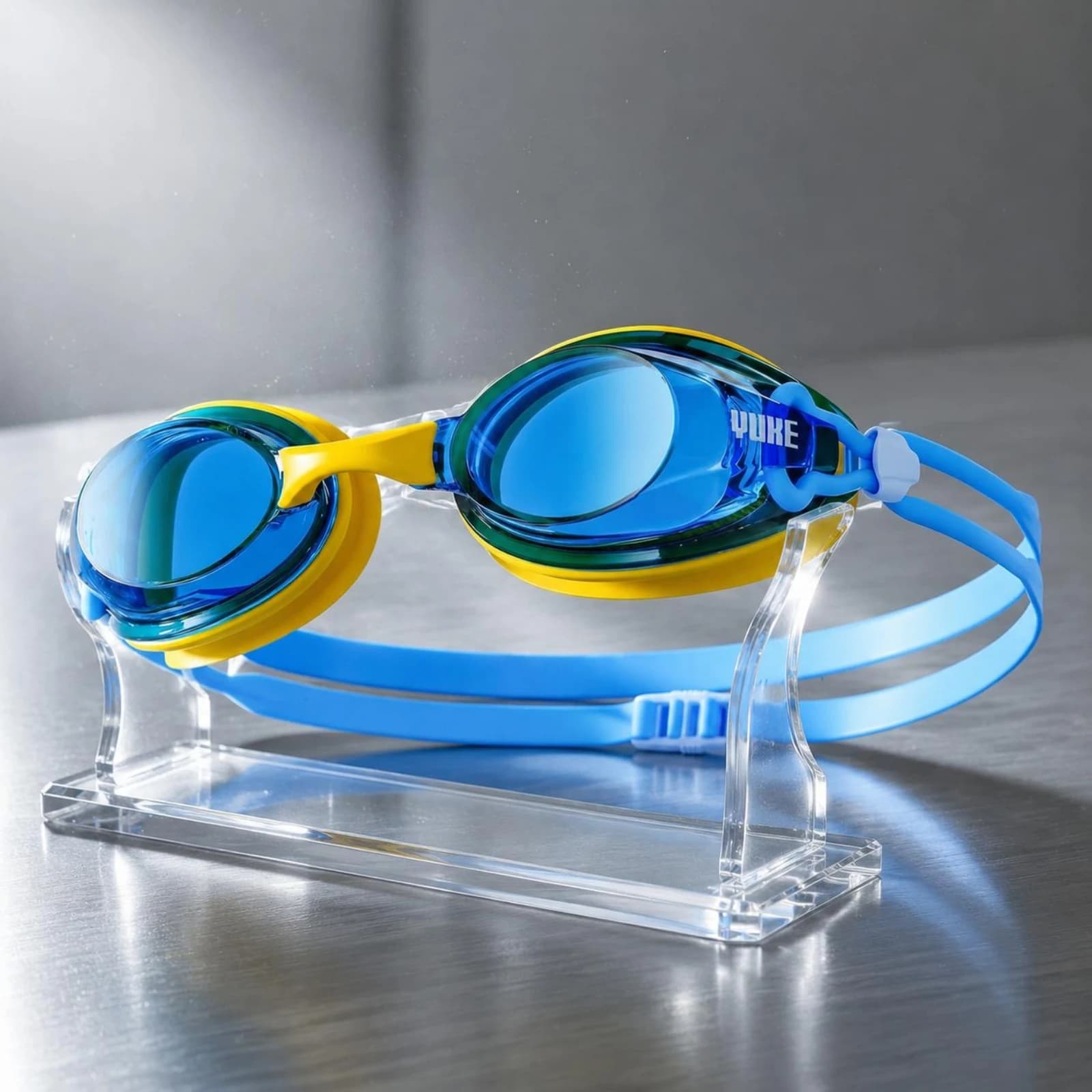 Blue Swim Goggles Adjustable Dual Strap Silicone Swim Goggles Athletic Accessory Easy to Adjust Comfortable Fit