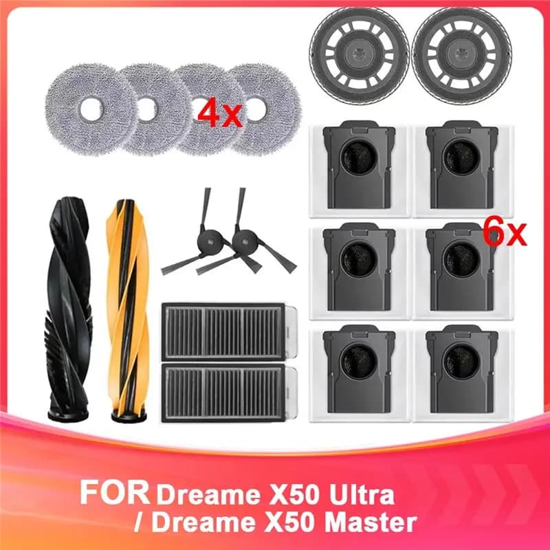 Promotion!For Dreame L50 Pro Ultra Parts Main Side Brush Filter Mop Bag Vacuum Cleaner Parts Robot Vacuum Cleaner Accessories
