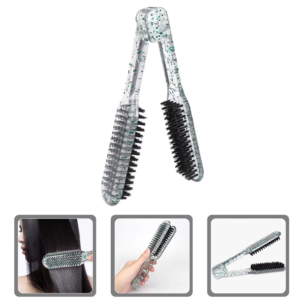 Double Facial Detachable Brush Heat Resistant for Straight Hair and Rights, Ideal for Styling at Home and Salon