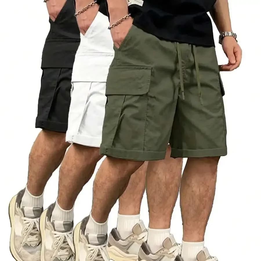 Mens Casual Outdoor Cargo Shorts Three Pack