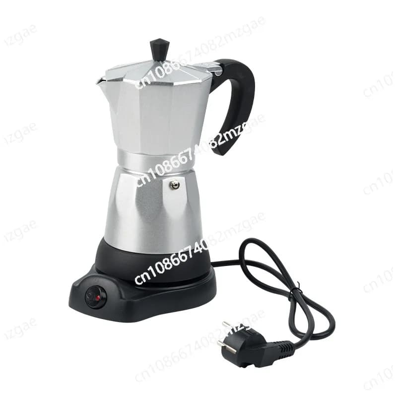 Caffettiera elettrica moka 110V con base integrata, macchina da caffè elettrica retrò in alluminio, set da caffè per la casa, caffettiera.
