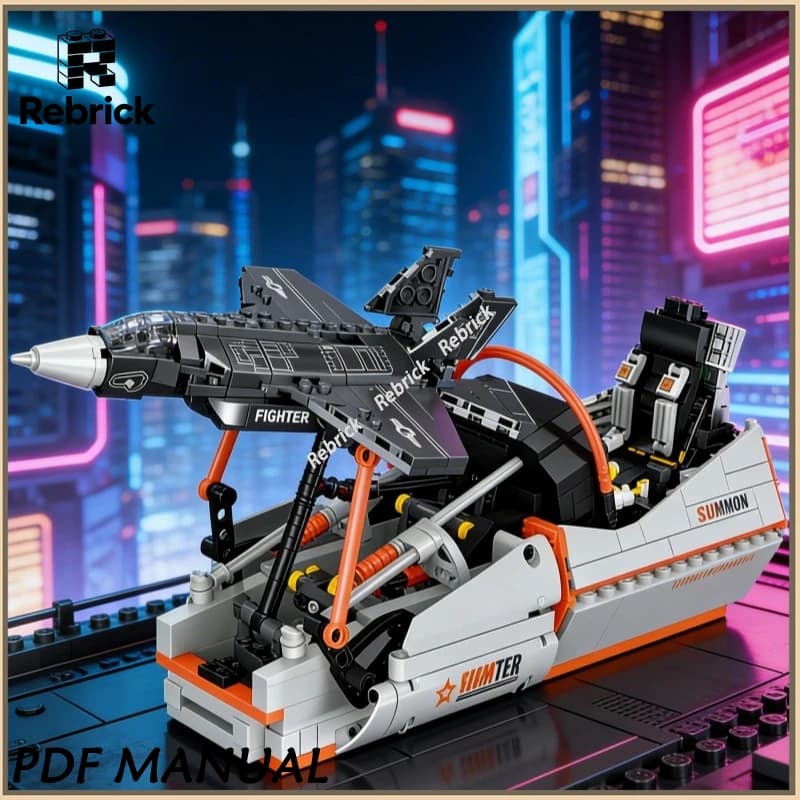 Set di blocchi da costruzione per aereo da caccia militare, modello di simulazione del cabina di pilotaggio, blocchi educativi creativi, regalo di compleanno