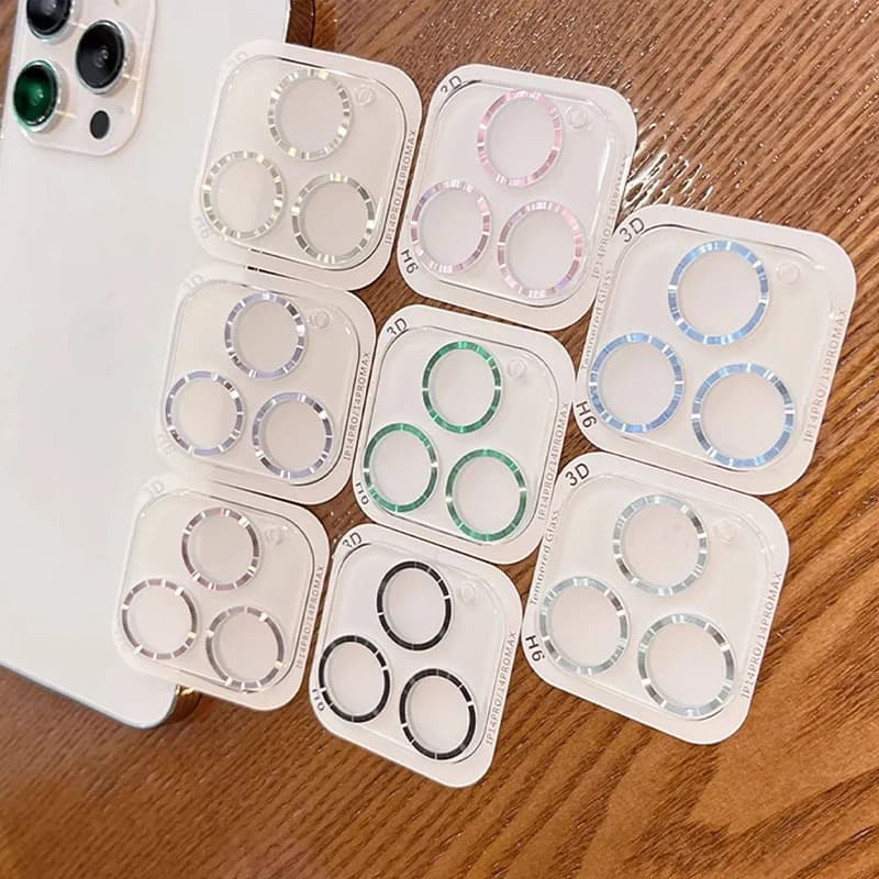 Bling Glitter Clear Camera Lens Protector Case For iPhone 17 16 15 14 Pro Max Plus 13 Mini Full Cover Anti Scratch Camera Glass