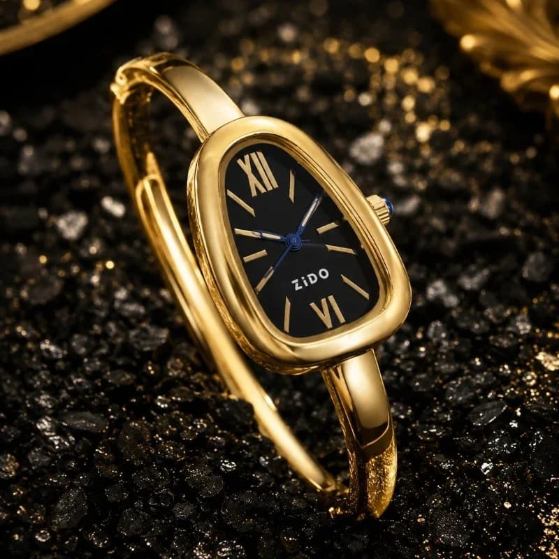 Vintage Luxury Gold Bangle Watches for Women Fashion Snake-shape Dial Women's Quartz Wristwatch Elegant Ladies Watch Clock Gift