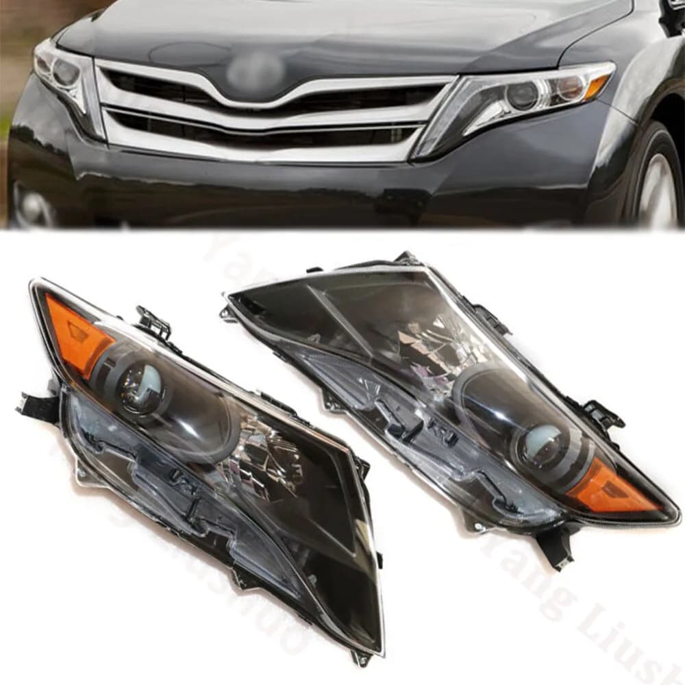 1 paio per Toyota Venza 2009-2016 Fari alogeni con alloggiamento nero