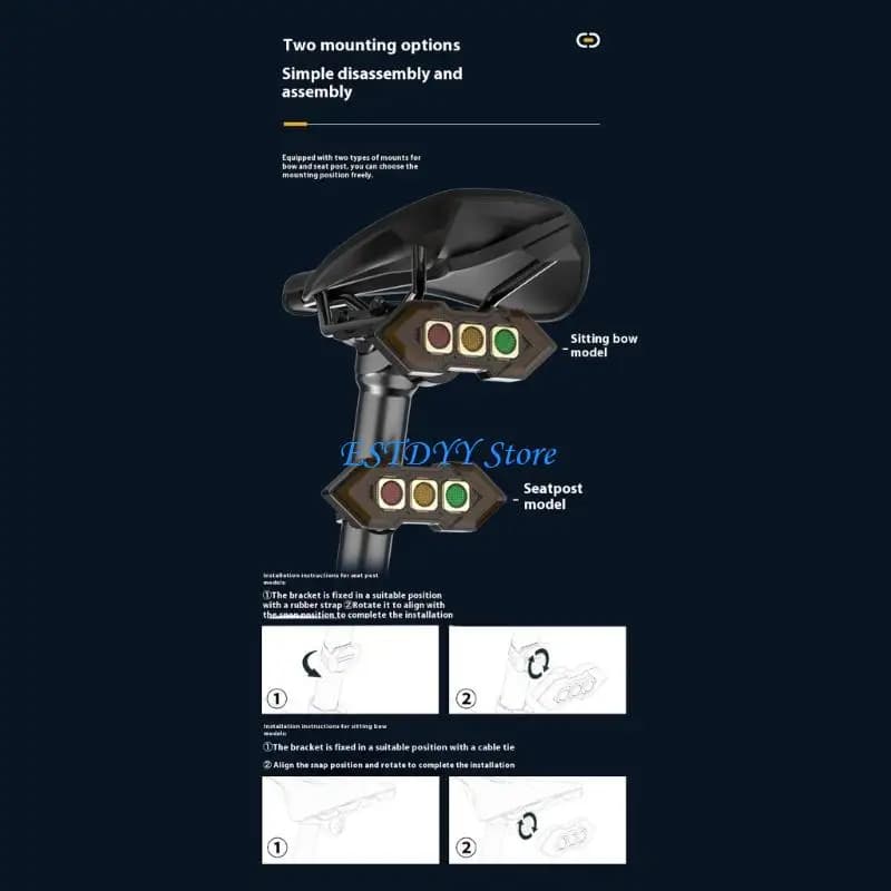 Telecomandi G6DE Controllo indicatori direzione della luce posteriore Sensori dei freni Ricaricabili Resistente all'acqua per