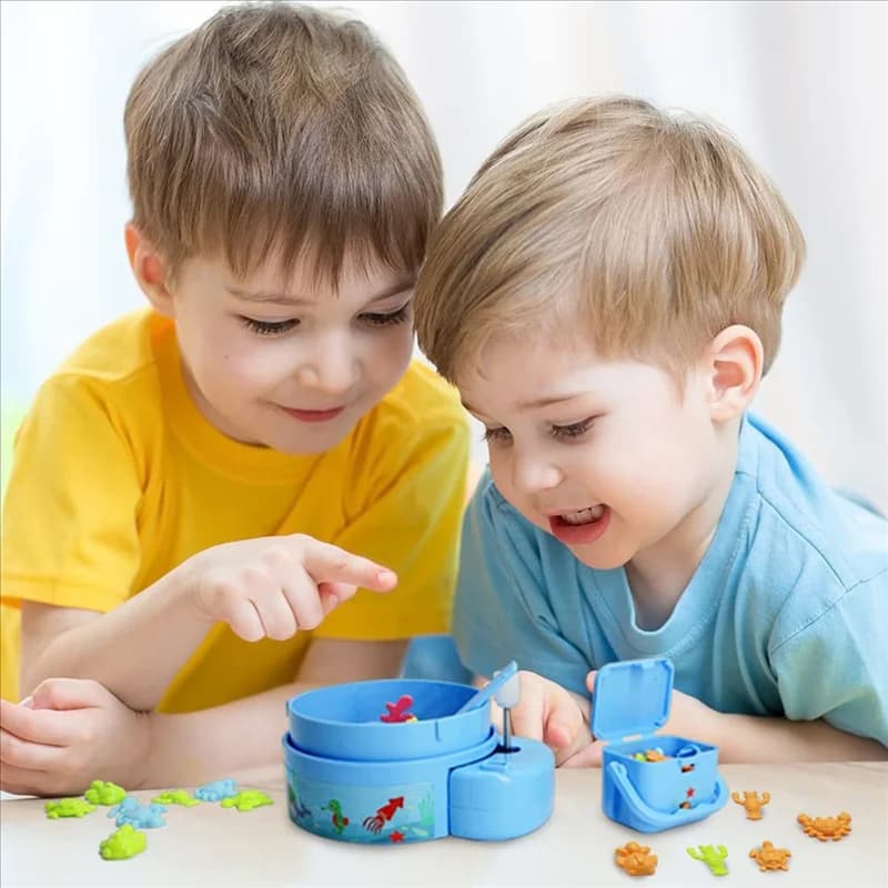 1 set Lets Go Fishing Giochi di pesca per bambini Primavera e avvolgimento con mini rete da pesca e scatola di immagazzinaggio