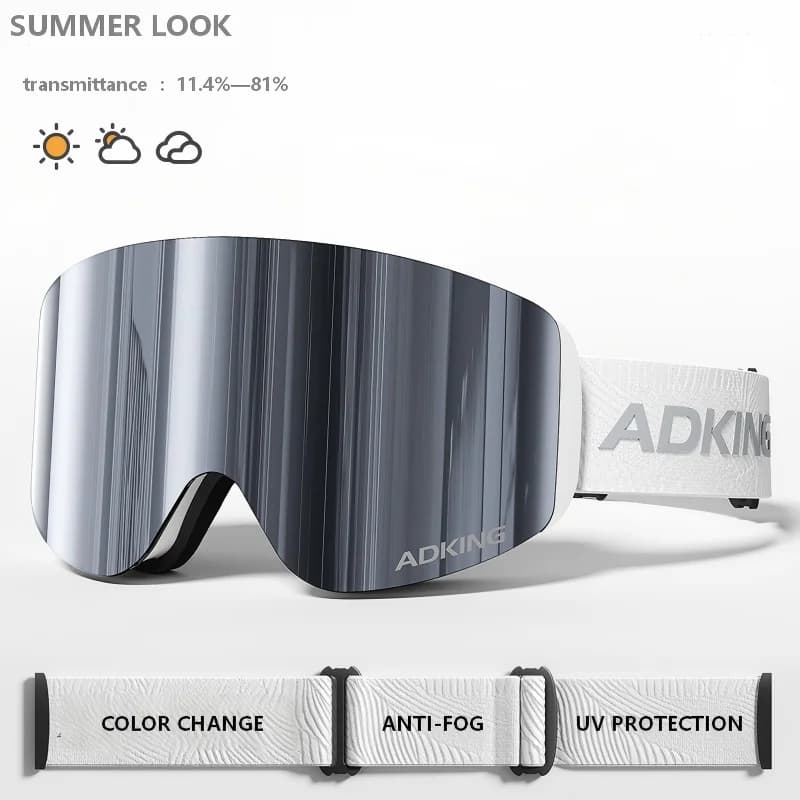 Luxury Color Changing Anti Fog Ski Goggles UV Resistant Myopia Glasses Compatible Unisex Light Weight Snow Sports Safety Goggles