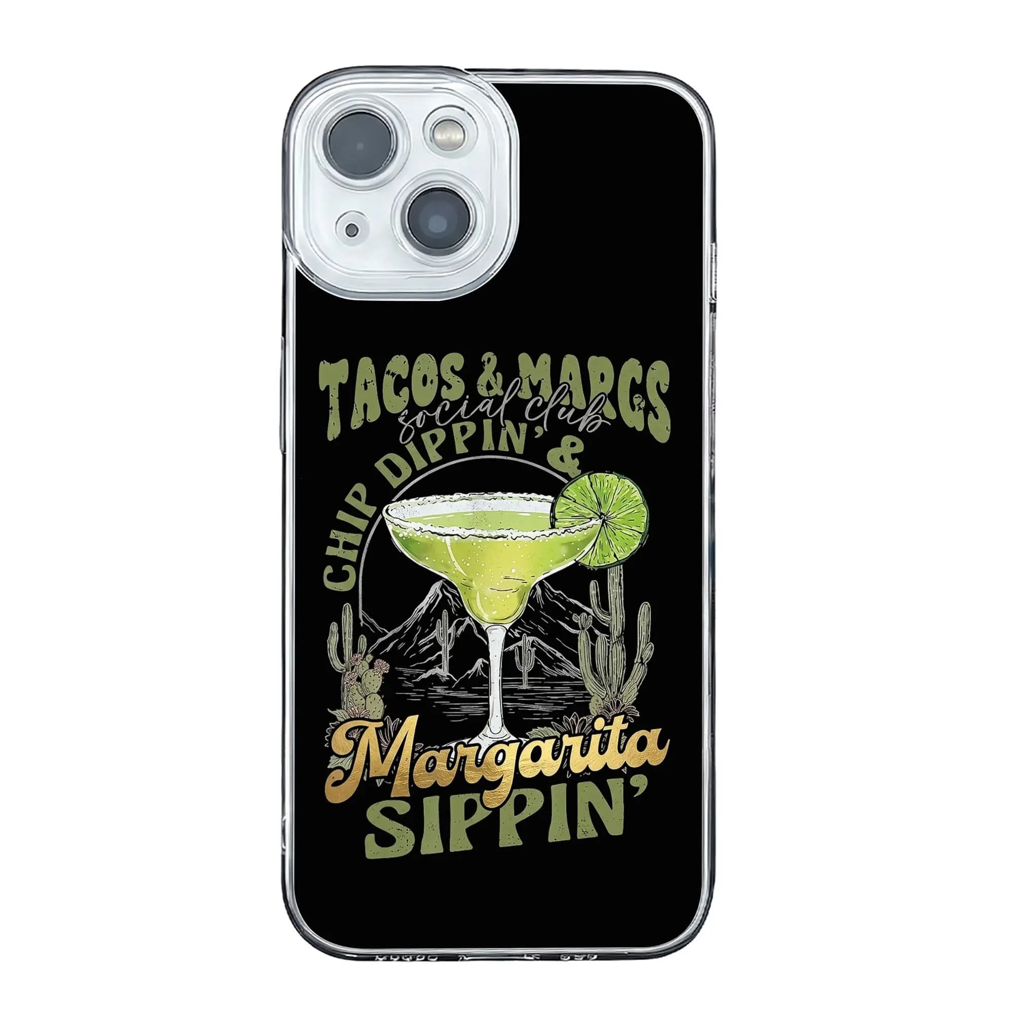 Custodia Anti-collisione per iPhone 17 16 15 14 13 12 11 Pro Max con Design Margarita Tacos e Margs Family Mexican Fiesta Taco
