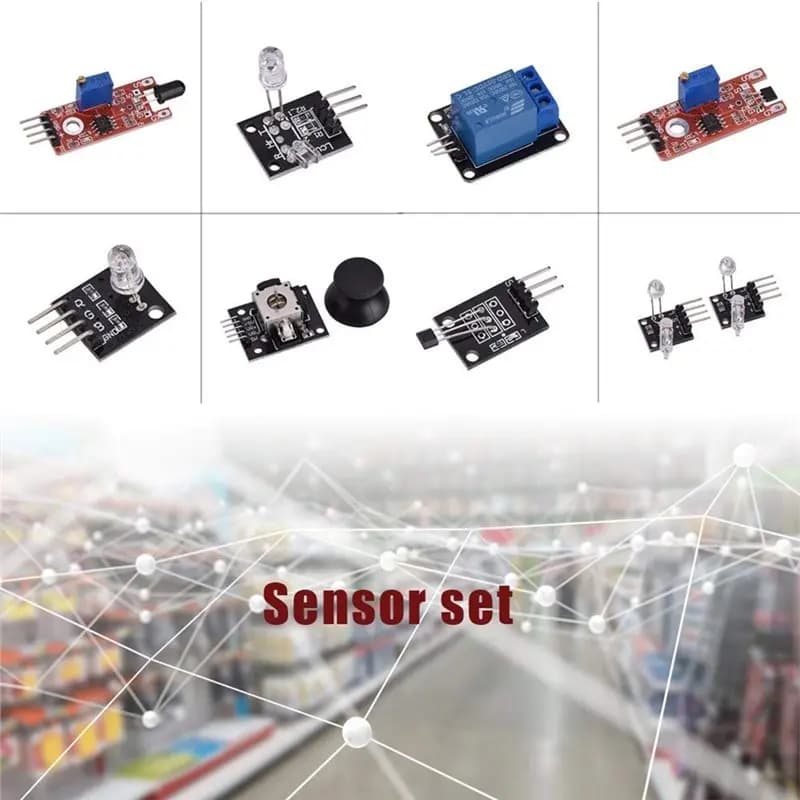 Starter Set Of 37-In-1 Sensor Module Kit For Arduino MCU- Comprehensive For Electronics Enthusiasts