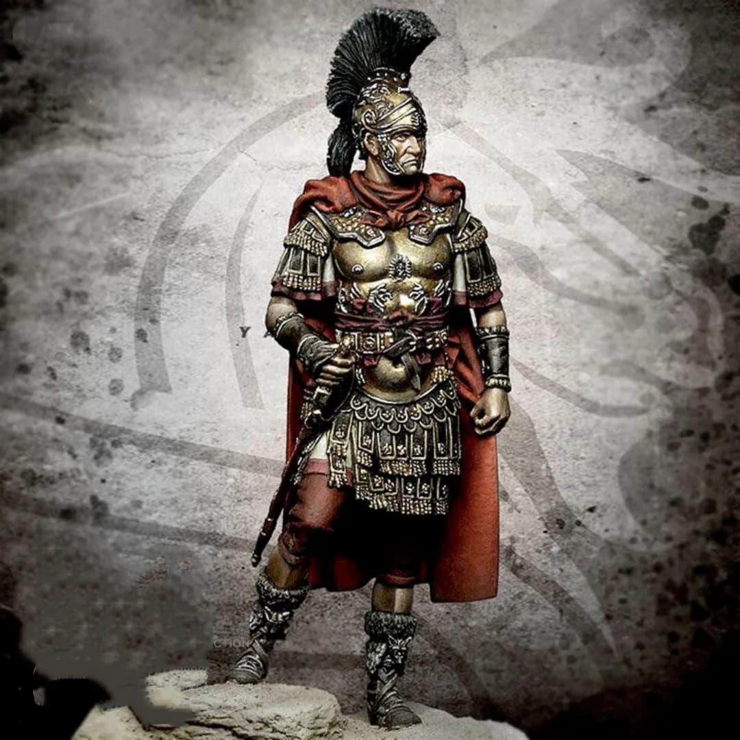 Kit di modellismo in resina in scala 1/24 da 75 mm, modello di un ufficiale militare dell'antica Roma, non assemblato, non verniciato, stampa 3D, statua giocattolo 291