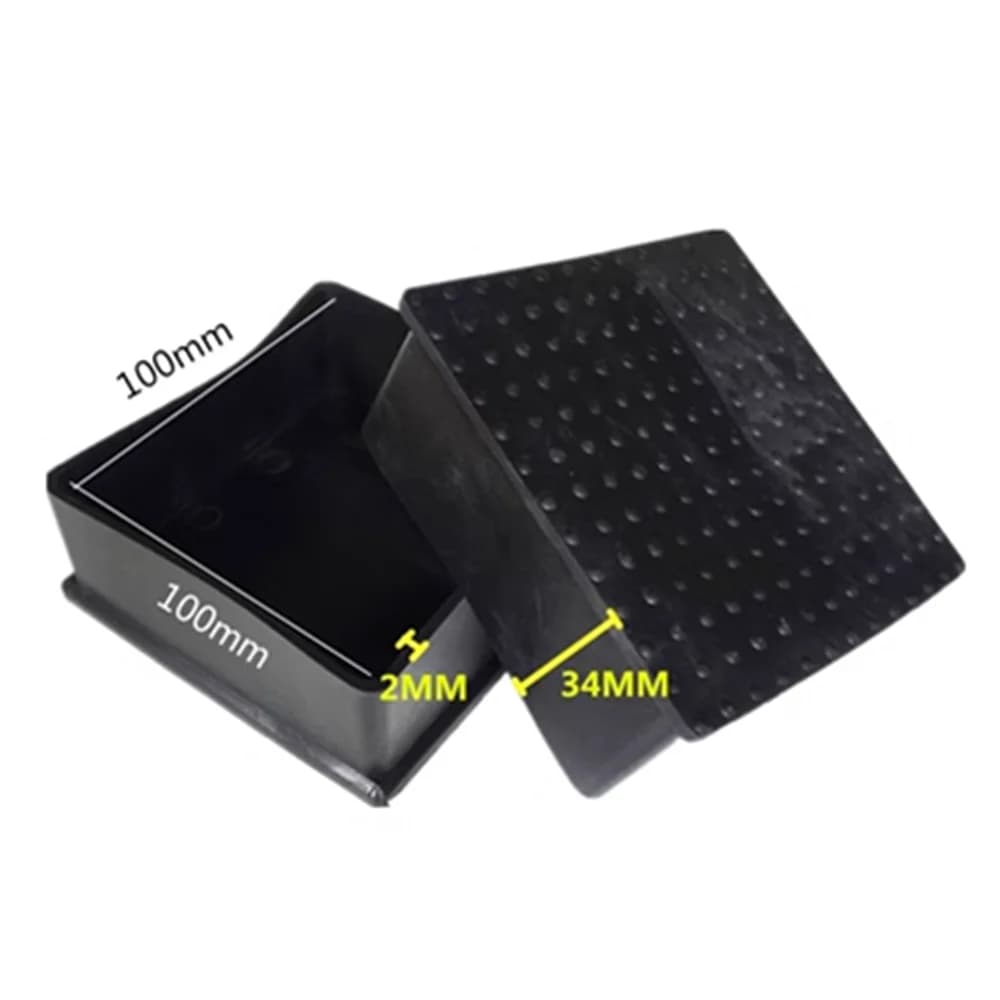 100x100mm piedini per sedie in gomma quadrati neri piedini per mobili