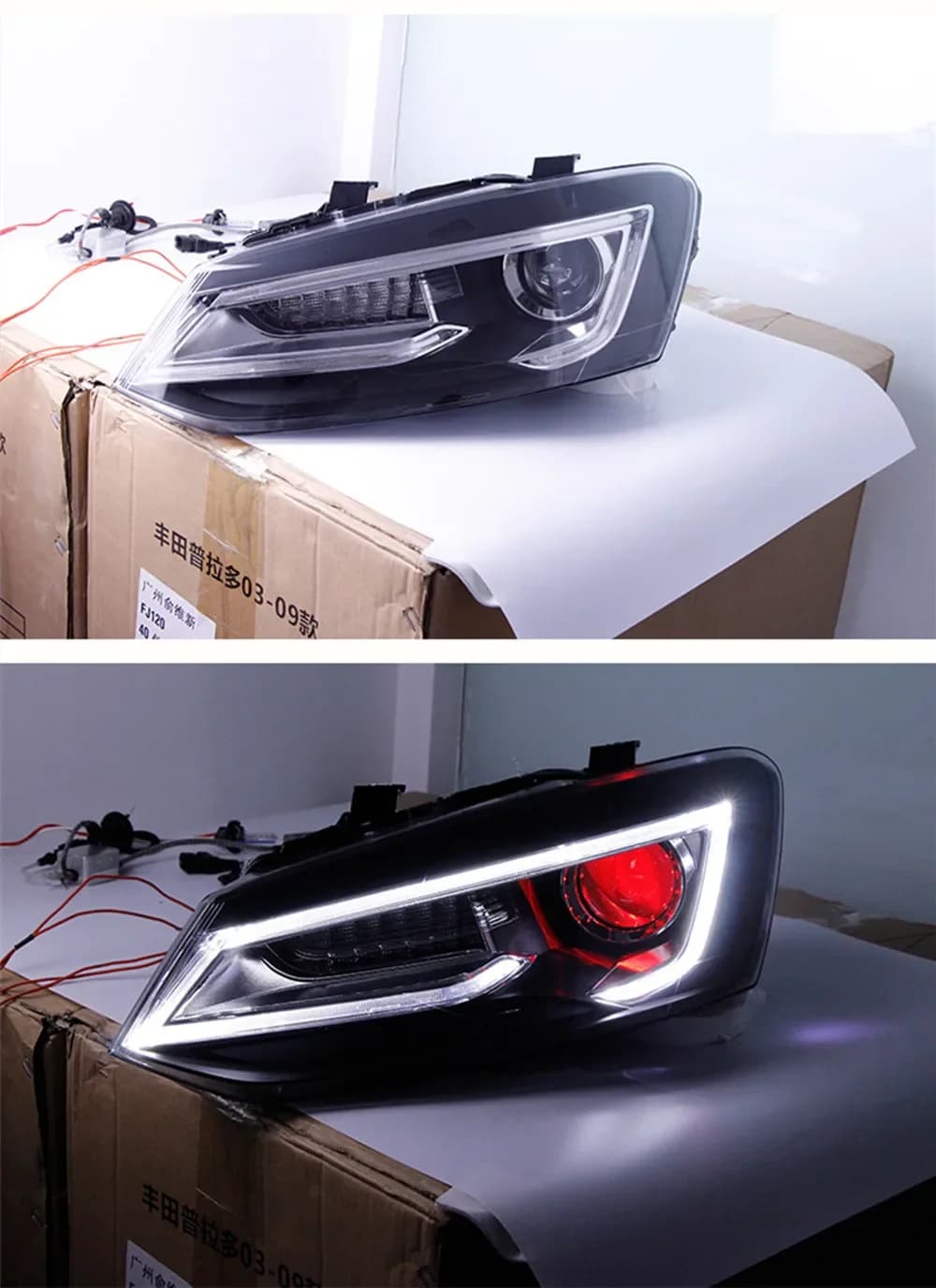 LED Head Lamps For Volkswagen vw POLO LED daytime running light lens xenon headlight Auto Accessories 2pcs