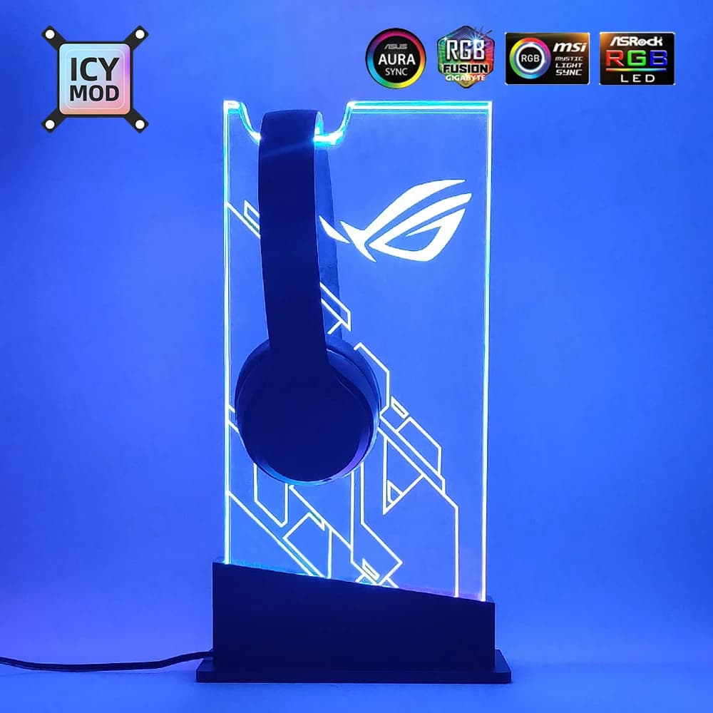 Chassis RGB Headset Holder ARGB trasparente AURA SYNC staffa per cuffie LOGO personalizzabile ROG Gamers supporto fai da te 5 v3pin PC MOD