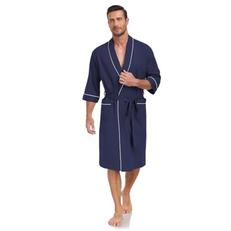 Men's Lightweight EA'S SECRET 100% Cotton, Summer Short Sleeve, Soft, Ginocchio Length with Pockets