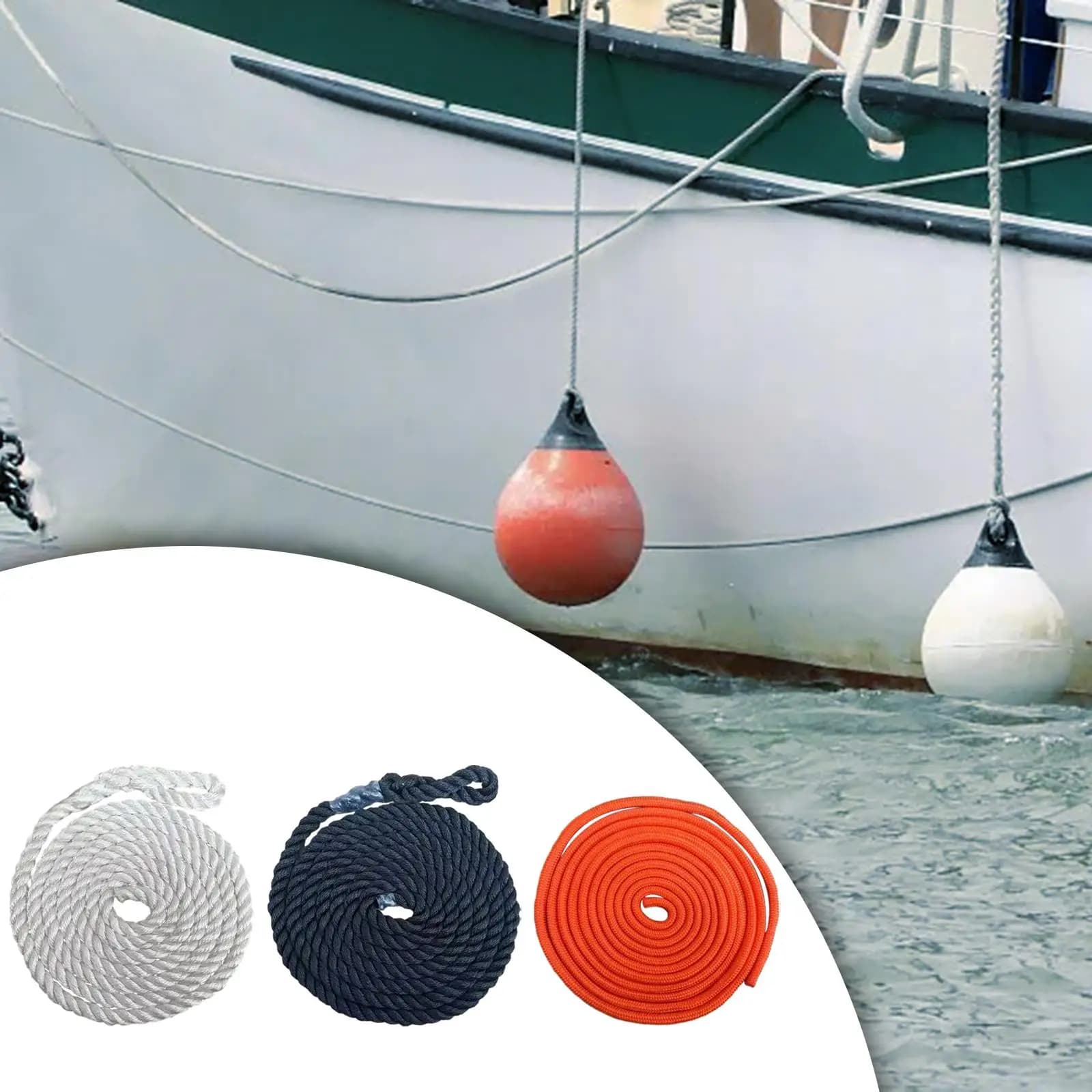 Parafango Marino a Doppia Treccia per Barche, Protezione Bordi per Imbarcazioni a Vela 2m