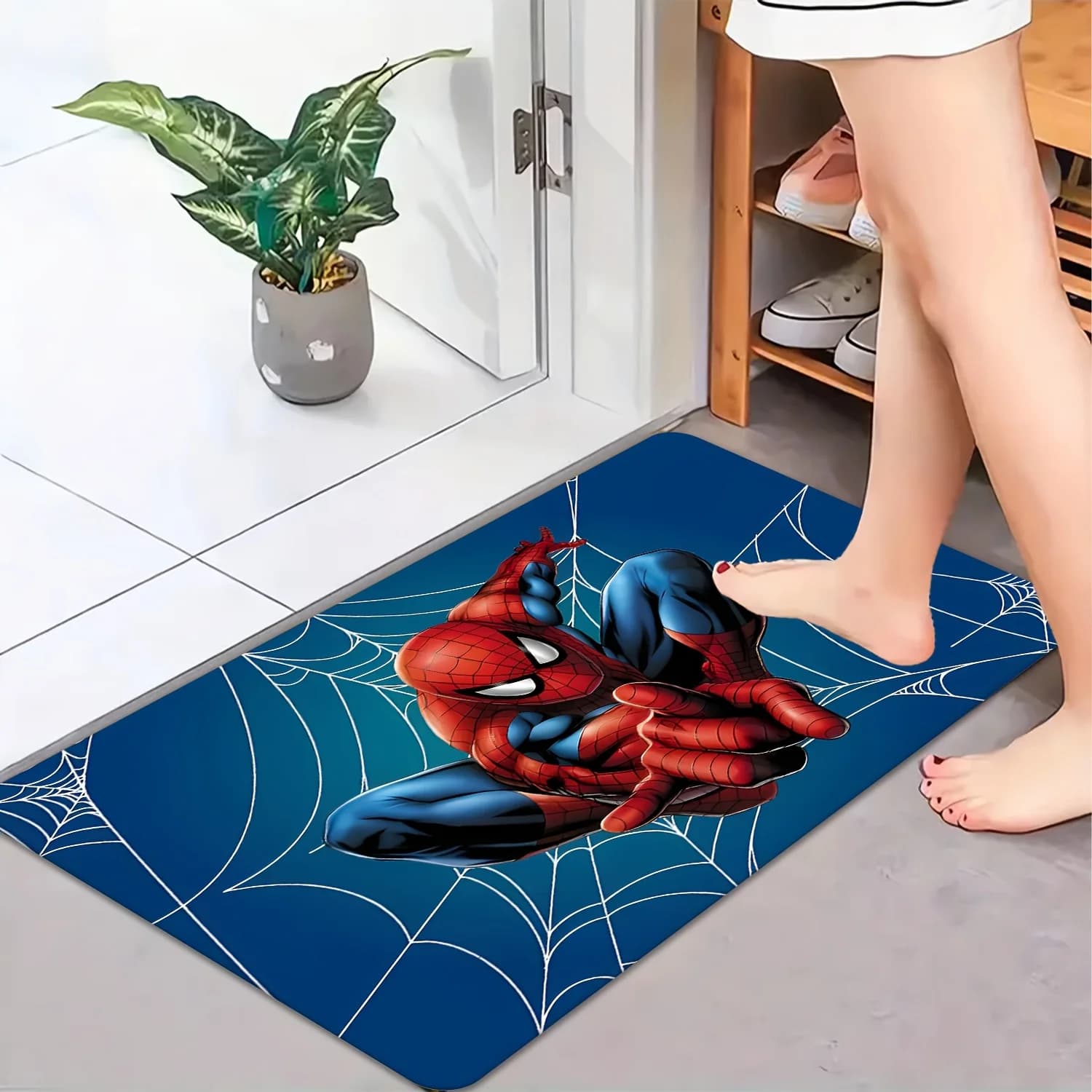 1pc Marvel Doormat | Heroes Assemble - Cartoon Pattern Living Room Rug | Flannel Material Bath Mat, Machine Washable | Valent