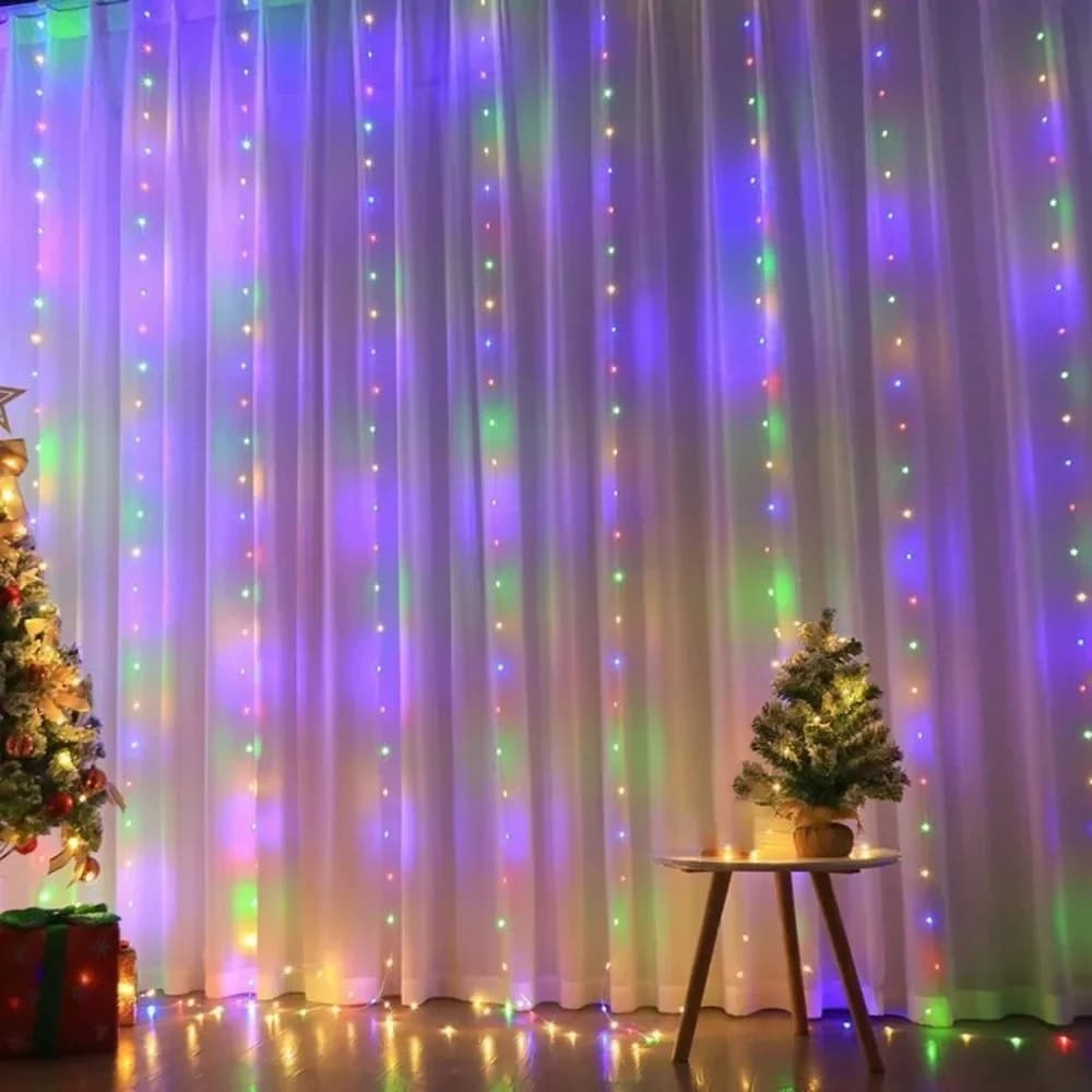 Nuove luci a corda per tende a LED con telecomando per camera da letto, vacanze, matrimoni, compleanni, decorazioni natalizie