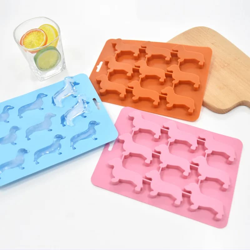 Stampi in silicone a forma di cucciolo per cubetti di ghiaccio, stampi 3D per cioccolato, stampi per gelato e stampi per caramelle gommose, biscotti, glassa e torte