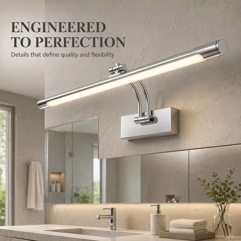 LED Mirror Light Adjustable Linear Black Gold Chrome Bathroom Vanity Mirror Front Light Corridor Mural Writing Desk Wall Lamp