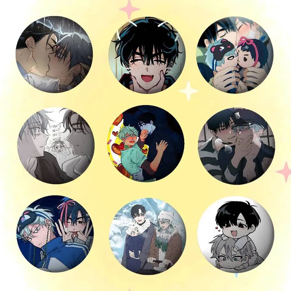 Cute Ivan X Till Enamel Pins Handmade Round Brooch L Killer Yagami Light Cosplay Badge Backpacks Jewelry Gifts