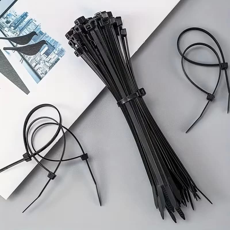 Cinghie in Nylon Autobloccanti per Legatura Cavi Bianche/Nere 100 Pezzi Alta Resistenza Impermeabili e Resistenti alle Temperature