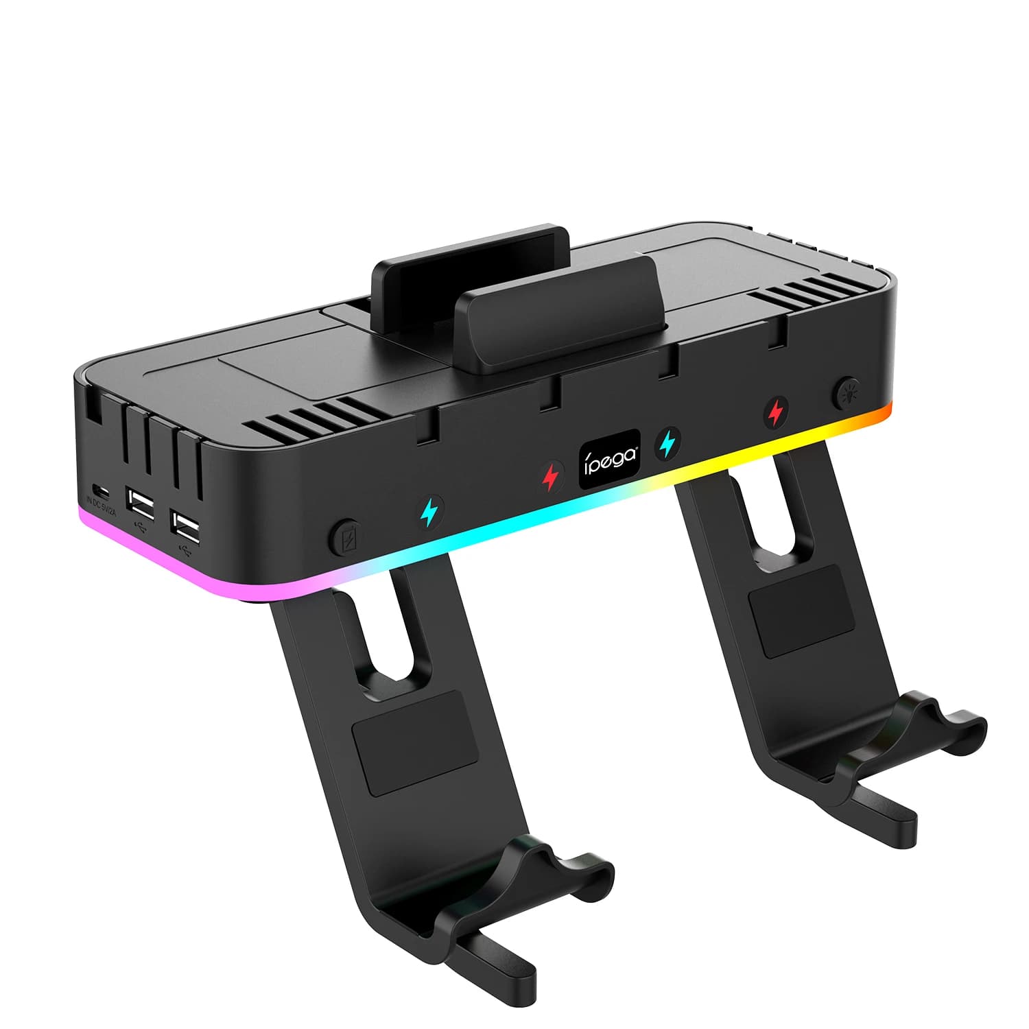Supporto da Parete IPEGA PG-SW107 RGB con Caricatore Joy-Con, Supporto per Nintendo Switch / OLED con Organizzatore per Switch