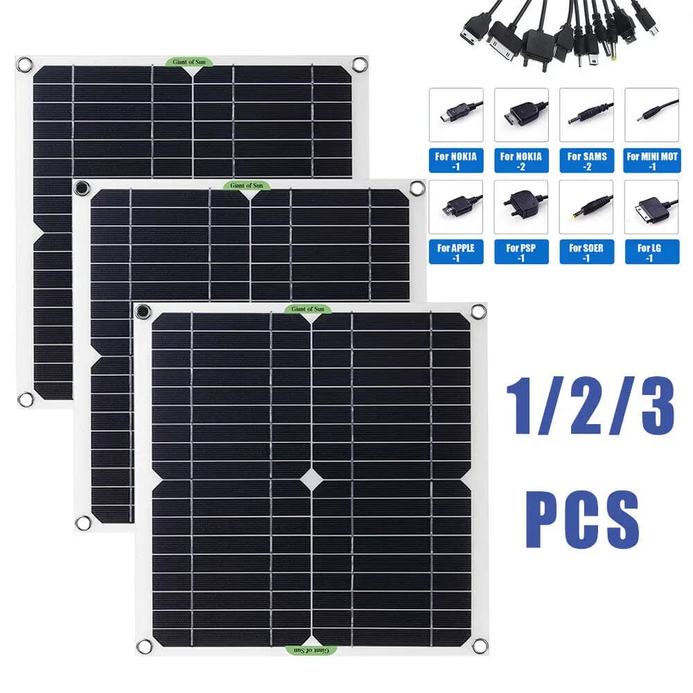 1/2/3pcs Kit pannello solare 100A 12V caricabatteria pannelli solari flessibili batteria con Controller per ricarica Caravan Boat