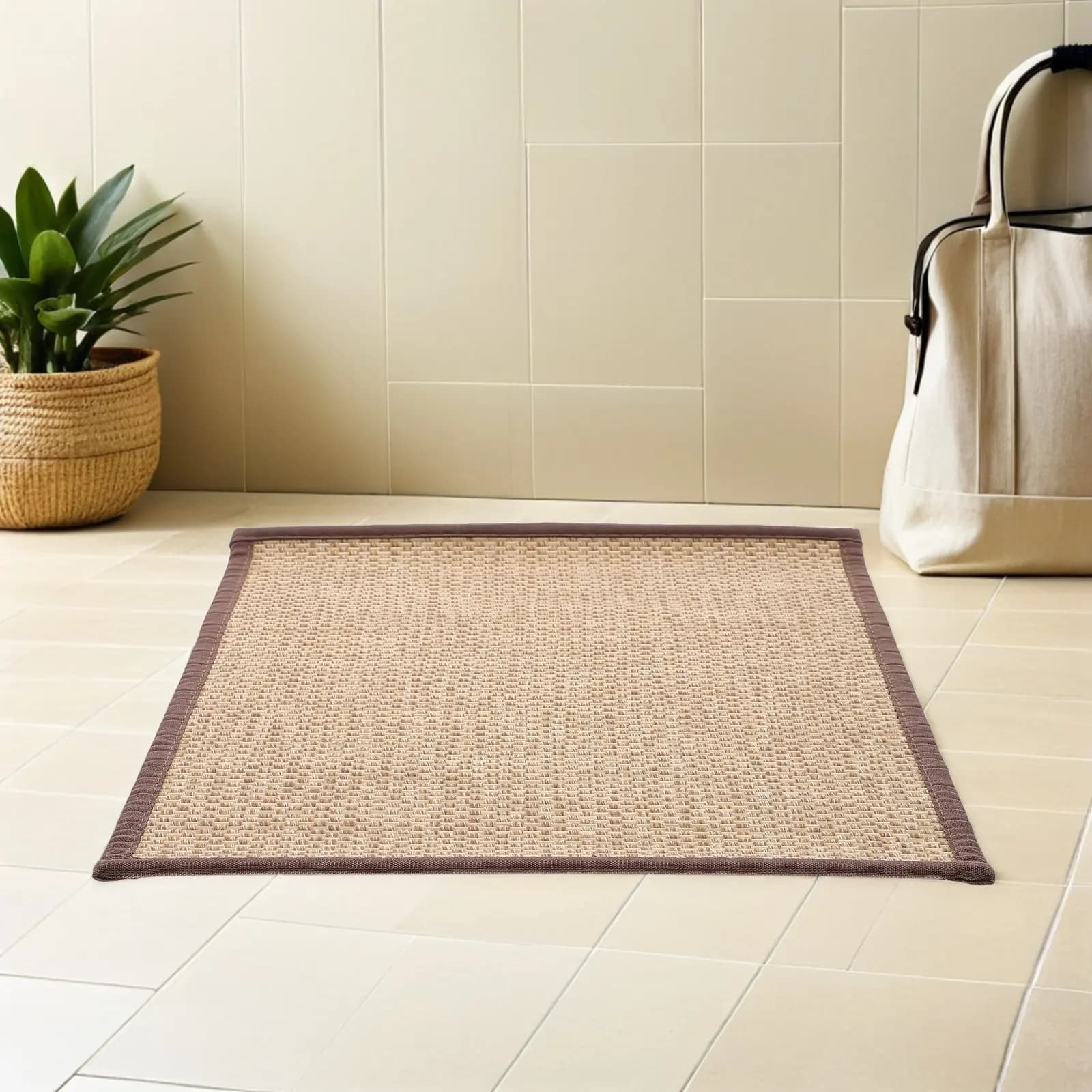 Bamboo Tatami Mat 60x40cm Indoor Floor Cushion Cooling Seat Pad for Meditation Yoga Bedroom Balcony Bamboo Area Rug