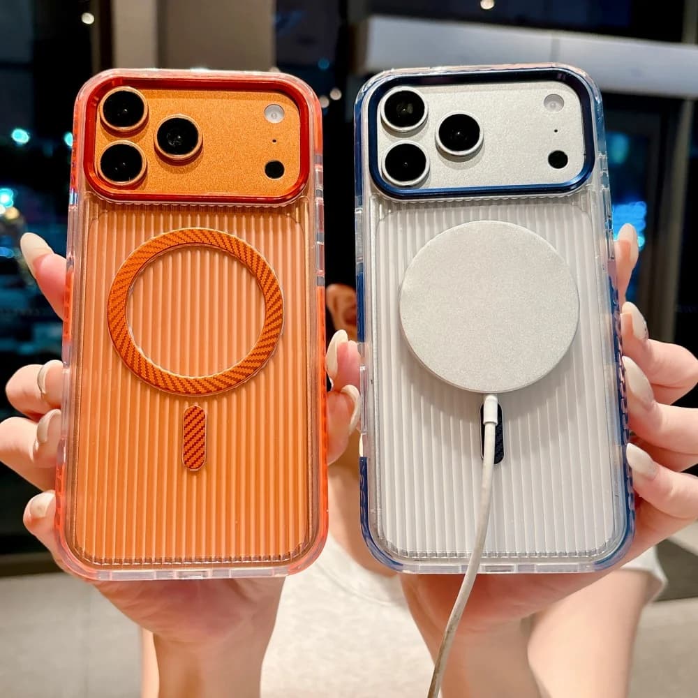 Vertical Stripe For MagSafe Magnetic Phone Case Shockproof Large Camera Window Protective Cover For iPhone 18 Pro 17 16 Pro Max