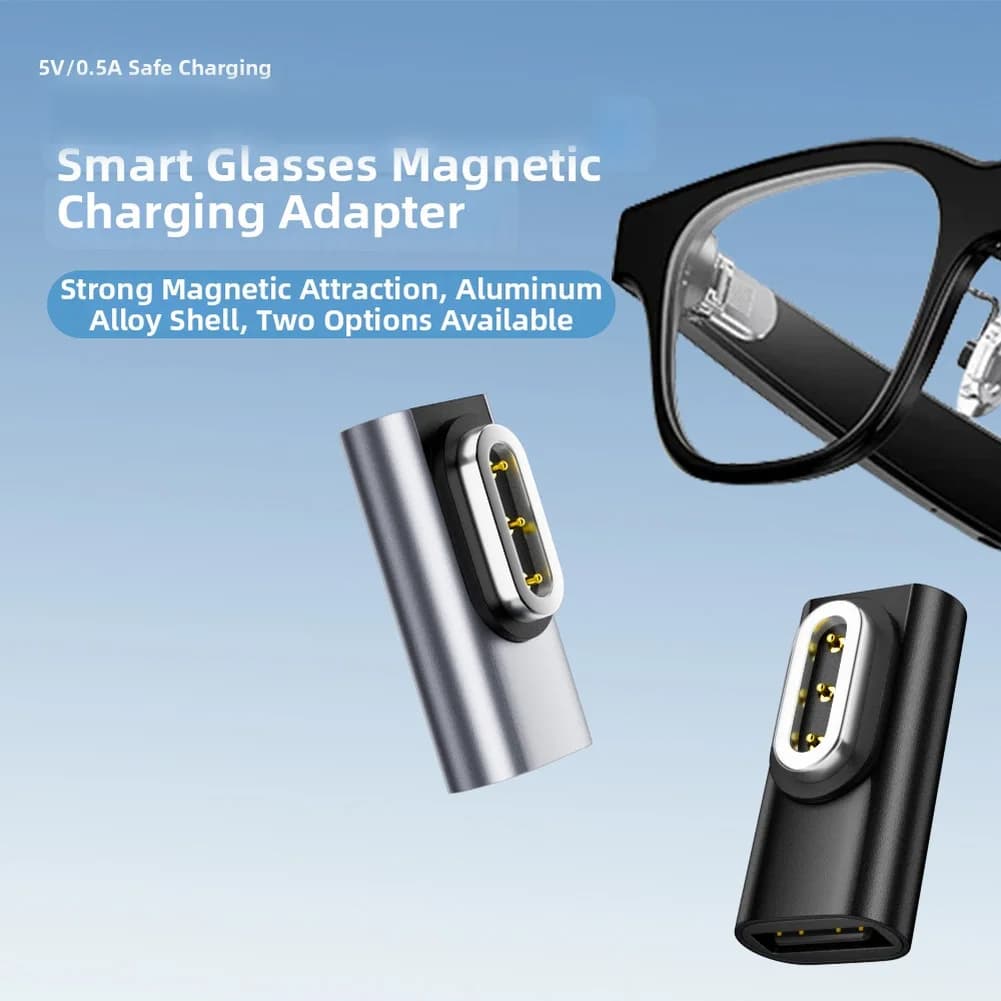 Adattatore di ricarica USB-C per occhiali intelligenti Rokid AI, stazione di ricarica magnetica, accessori per occhiali intelligenti