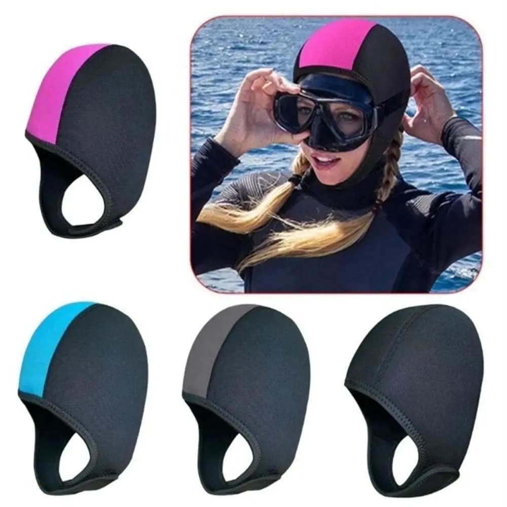 Nuovo Cappello da Immersione in Neoprene, Berretto da Nuoto in Nylon Spesso 2,5mm, Protezione per le Orecchie Subacquea, per Uomo e Donna