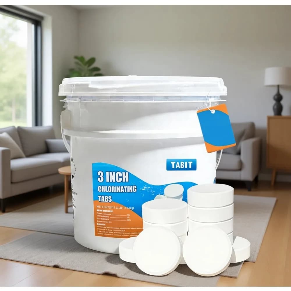 3 Inch Chlorine Tablets, 25 Pound Pack, Slow Dissolving for Pools and Spas
