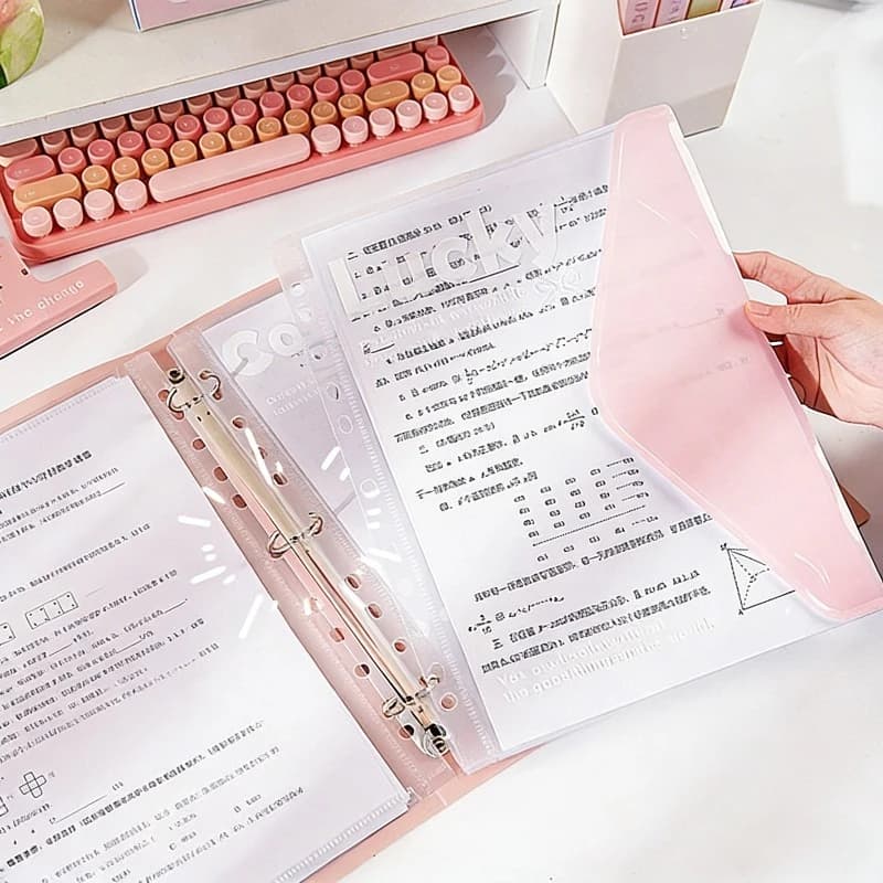 Cartella Portadocumenti Espandibile A4 con 4 Tasche Interne Staccabili e Raccoglitore a 3 Fori per Scuola, Ufficio, Organizzazione Documenti, Forniture e Cancelleria