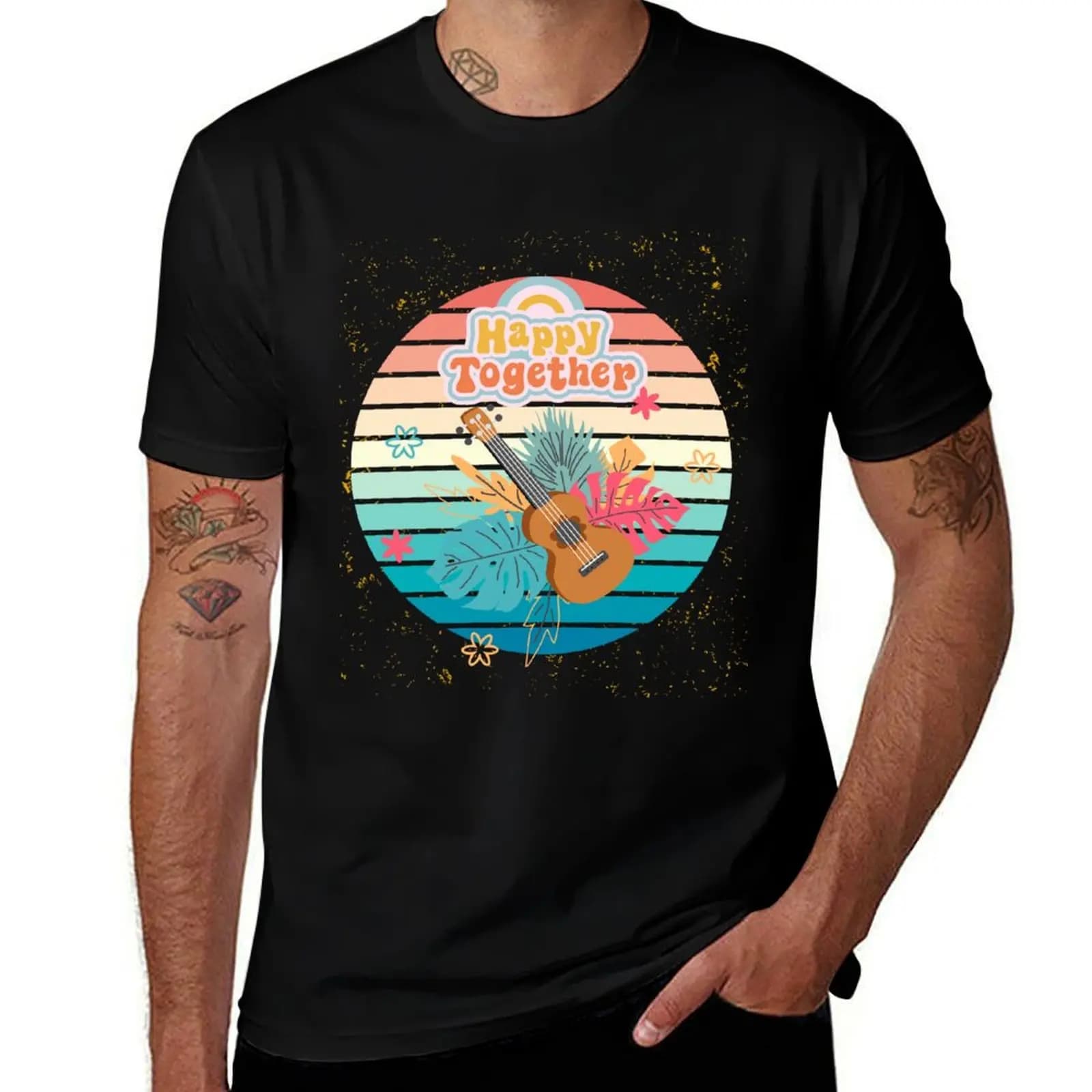 Ukulele happy together! T-Shirt funny t shirts man T-Shirt